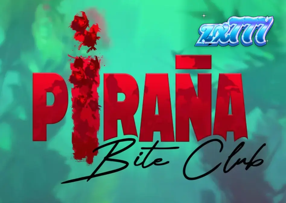 Tampilan visual slot Piranha Bite Club dengan tema retro pin-up dan piranha
